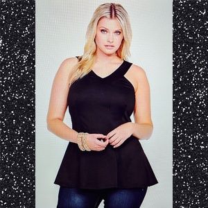 Torrid Plus Size Awesome Black Peplum Top 🌞